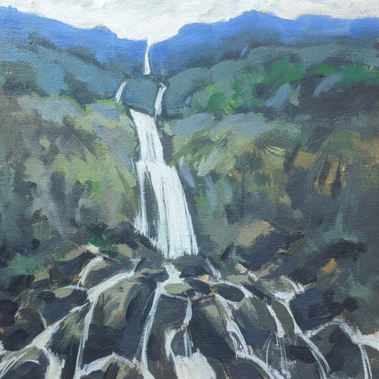 Water Color Handmade Painting 11 X 18 Inch - (Mountain100)