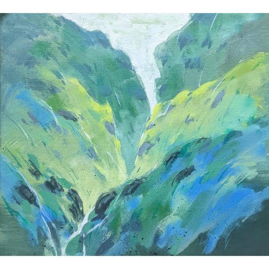 Water Color Handmade Painting 11 X 18 Inch - (Mountain102)