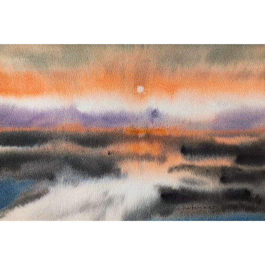 Water Color Hand Painting 11 X 18 Inch - (landscape123)