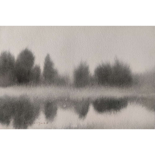 Water Color Handmade Painting 11 X 18 Inch - (Landscape124)