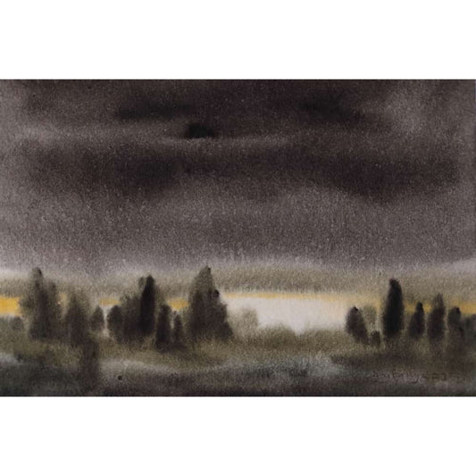 Water Color Handmade Painting 11 X 18 Inch - (Landscape130)