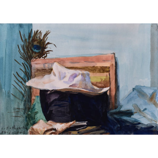 Water Color Handmade Painting 11 X 18 Inch - (Composition140)