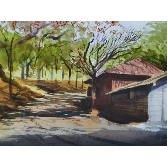 Water Color Handmade Painting 11 X 18 Inch - (House150)