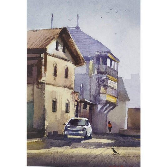 Water Color Handmade Painting 11 X 18 Inch - (House151)
