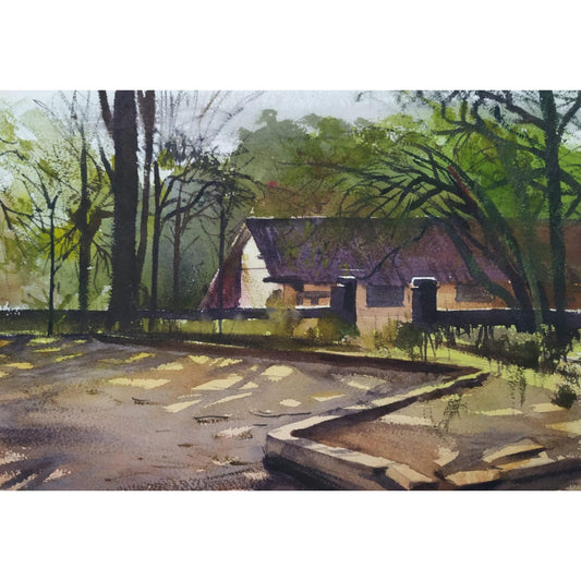 Water Color Handmade Painting 11 X 18 Inch - (Landscape156)