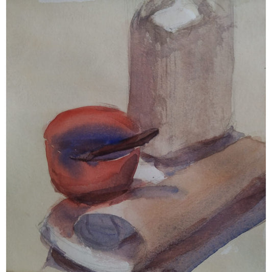 Water Color Handmade Painting 11 X 18 Inch - (Composition164)