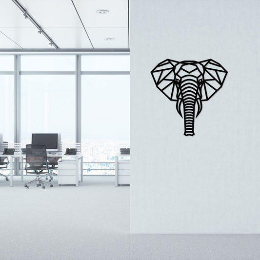 Artrooms Geometric Elephant Metal Wall Art – Modern Wall Hanging for Living Room & Office Décor