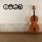 Artrooms Music Theme Metal Wall Art – 24x6 inch | Musical Notes & Instruments Wall Decor for Living Room, Studio, or Cafe