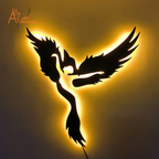 Flying Bird Metal Wall Art With Light – LED Backlit Spiritual Décor