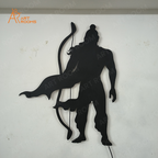 Artrooms Lord Ram metal wall art in matte black finish, measuring 20x24 inches, featuring an elegant rustic design.