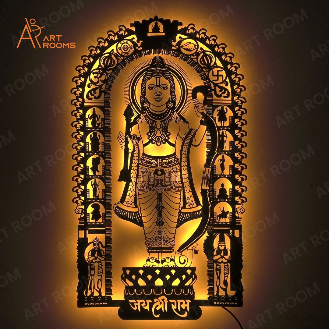 Ram Lalla Metal Wall Art With Light