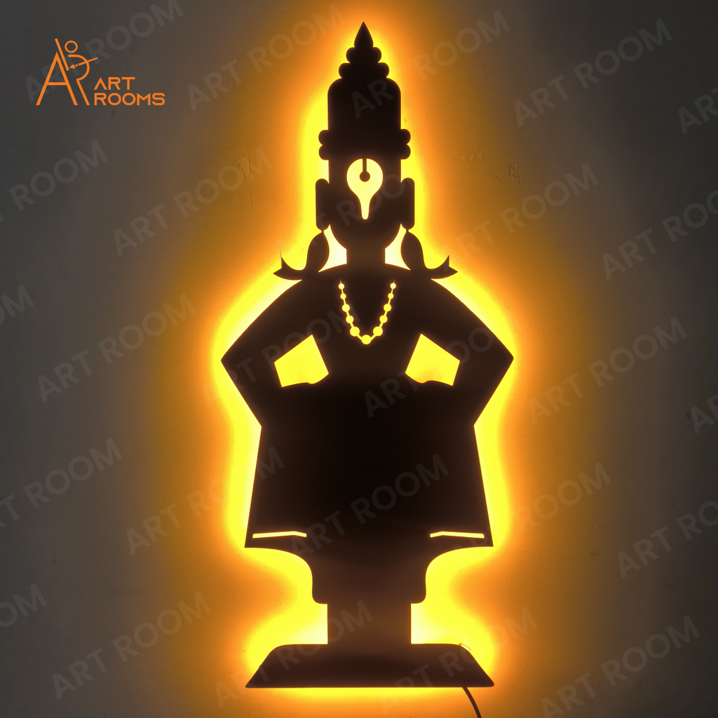 Lord Vitthal Metal Wall Art With Light