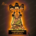 Artrooms Anantkoti Brahmand Nayak Shree Swami Samarth metal wall art with light in matte black, size 14x25 inch.
