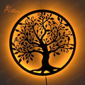 Tree Metal Wall Art With Light – LED Backlit Spiritual Décor