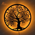 Tree Metal Wall Art With Light – LED Backlit Spiritual Décor