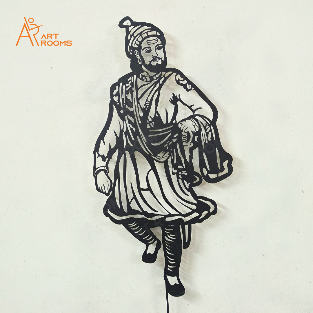 Shivaji Maharaj Metal Wall Art Without Light