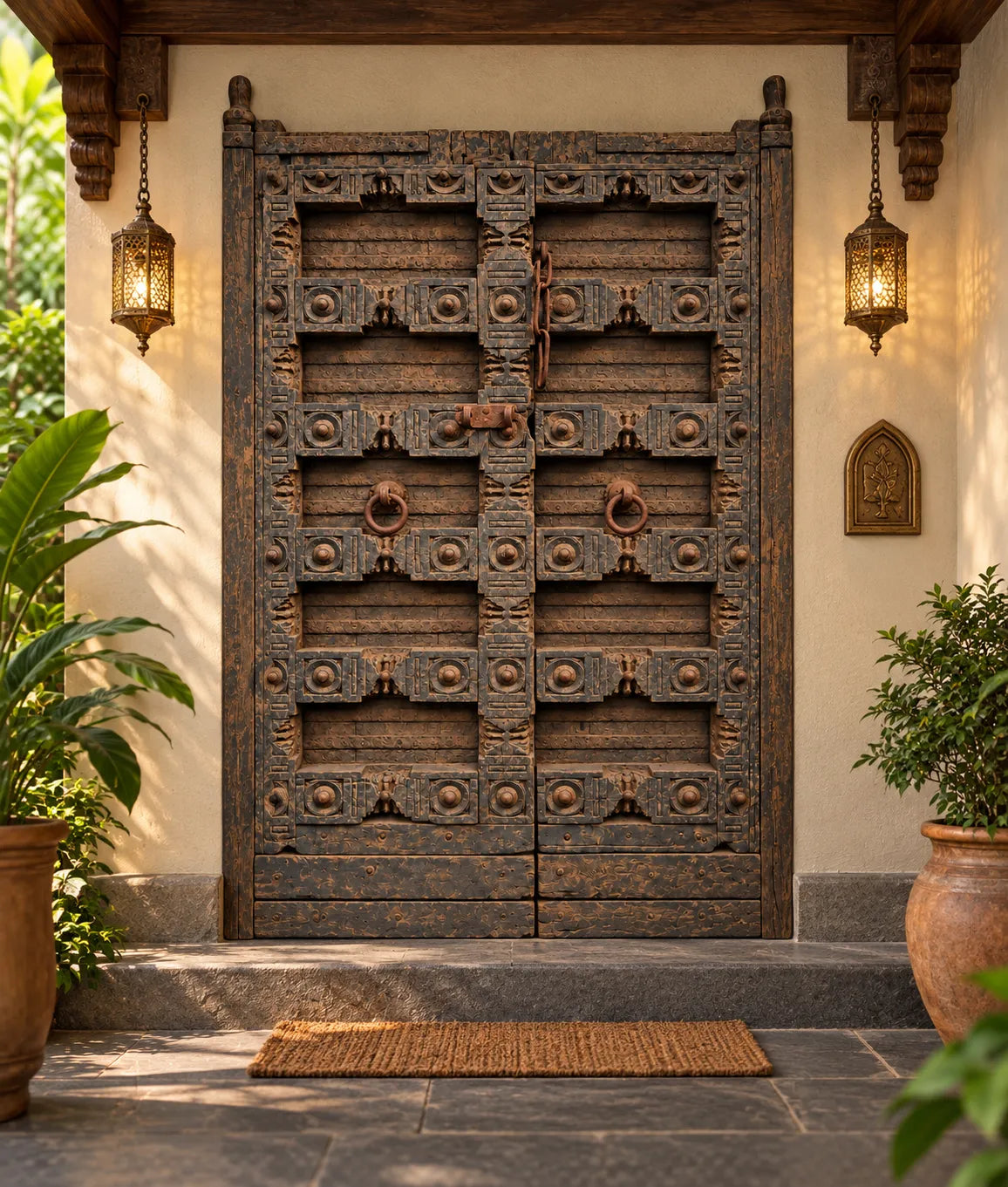 Antique Rajasthani Haveli Double Doors