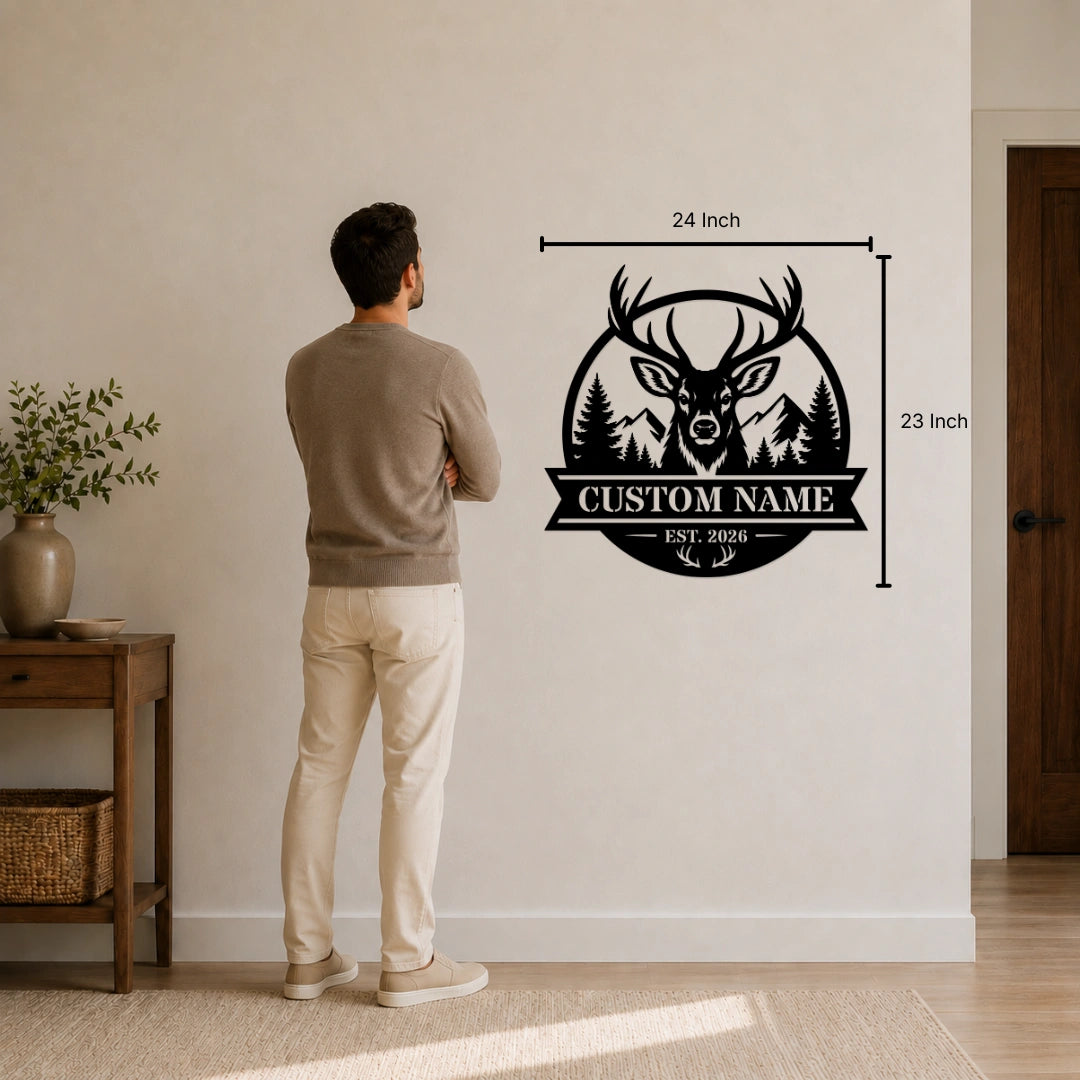 Personalized Nature Deer Metal Wall Art