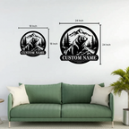 Custom Bear Metal Wall Art | Personalized Name Wildlife Mountain Sign