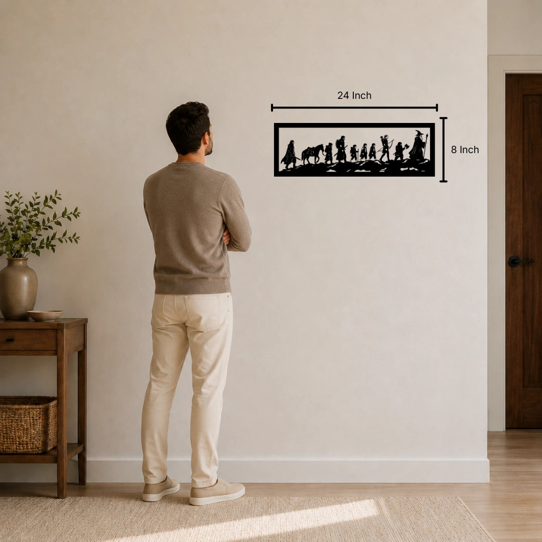 Lord of the Rings Metal Wall Art | Fellowship of the Ring | 24×8 Inch