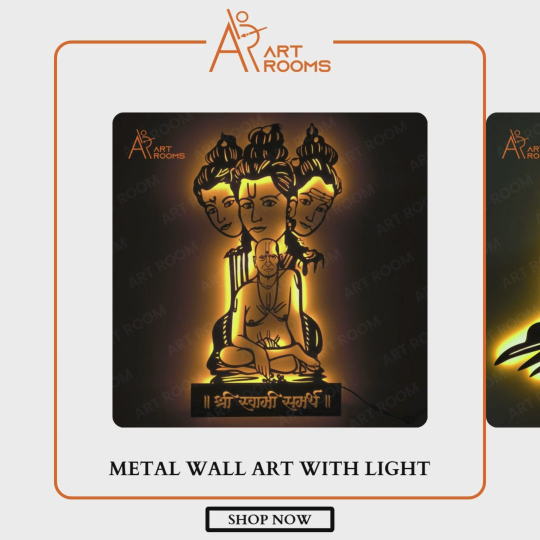 Artrooms Lord Ganesha Metal Wall Art With Light Wall Decoration Wa Artrooms.in