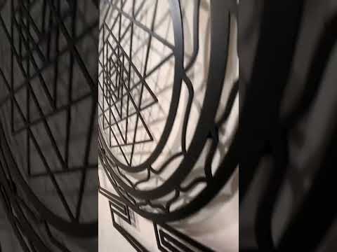 Artrooms Shri Yantra Metal Wall Art - Wall Decoration | Wall Hanging (24x24 inch) | Black Matte Finish