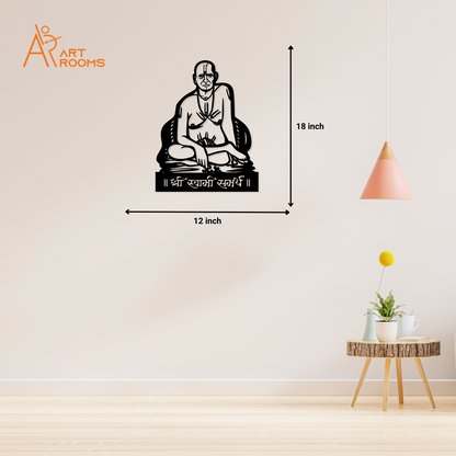 Swami Samarth Metal Wall Art With Light size 13 x 18 inch