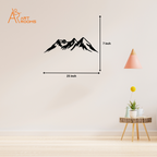 Mountain Metal Wall Art with Light 25x7 Inch – Modern Black Wall Décor