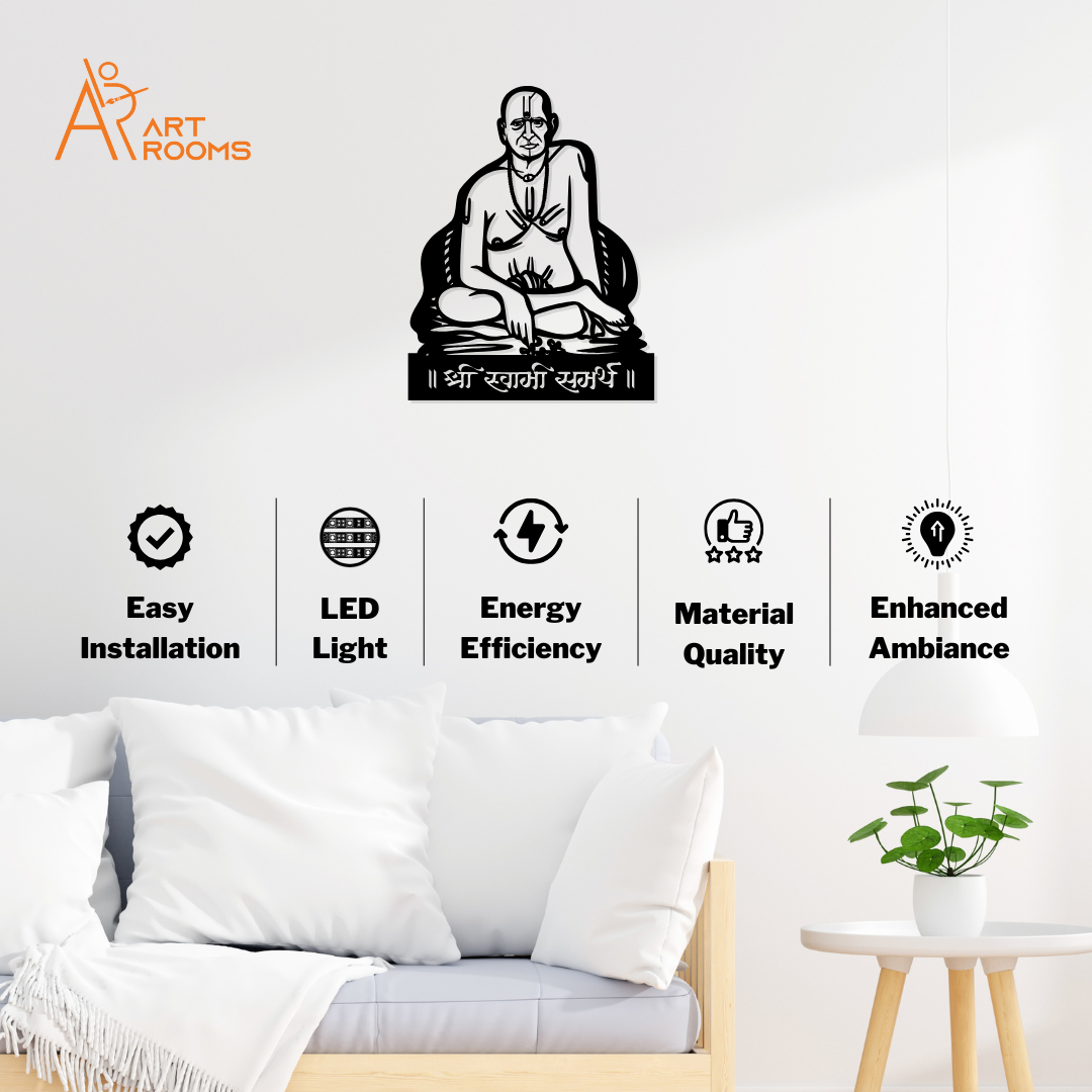 Swami Samarth Metal Wall Art With Light infomation