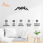 Artrooms Mountain Metal Wall Art with LED Light – Easy Install, Energy Efficient, Modern Wall Decor