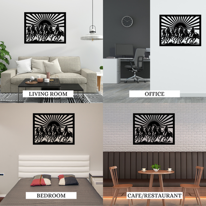 Metal wall art of 7 horses suitable for home or office