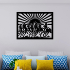 Seven Running Horses Metal Wall Art décor in office